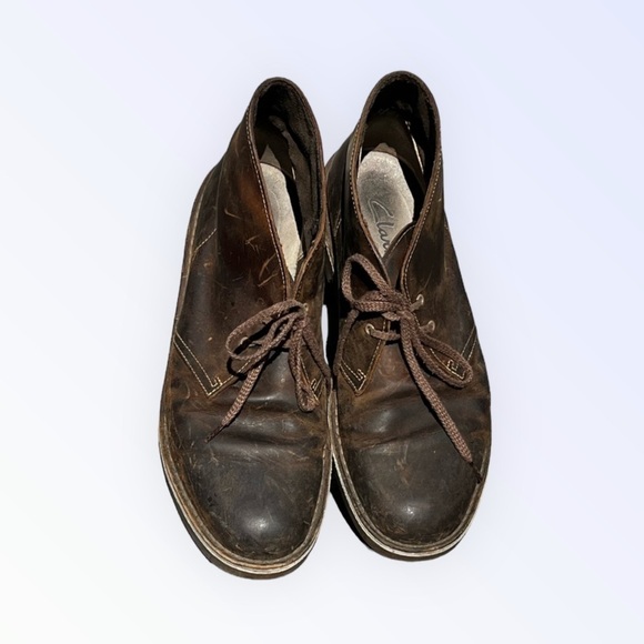 🌻Clarks Originals 100% Leather Brown Desert Chukka Boot Bootie Men's Size 10 - Picture 6 of 12
